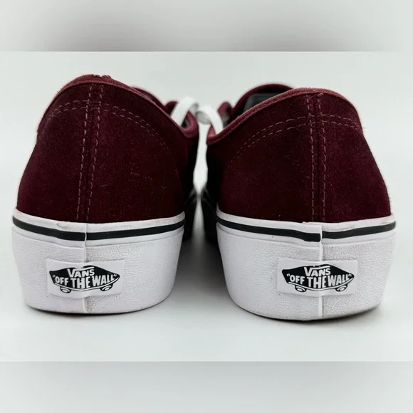 Vans Off The Wall Suede Burgundy Sneakers, Unisex Size Men's 8.0 / Women's 9.5 - Picture 7 of 15